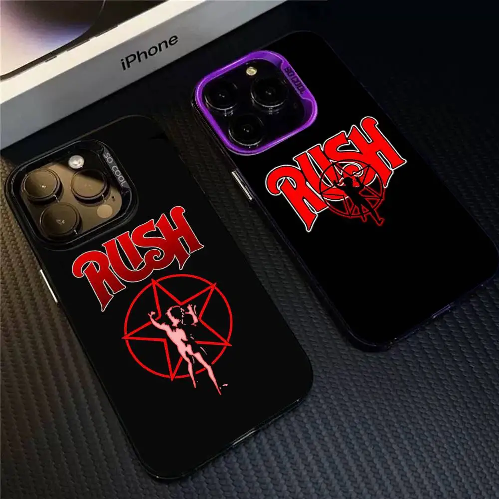 Фото Чехол для телефона Famous R-RUSH ROCK BAND для iPhone 16 15 14 13 12 11 17 Pro MAX Plus Pro, матовый, противоударный №4