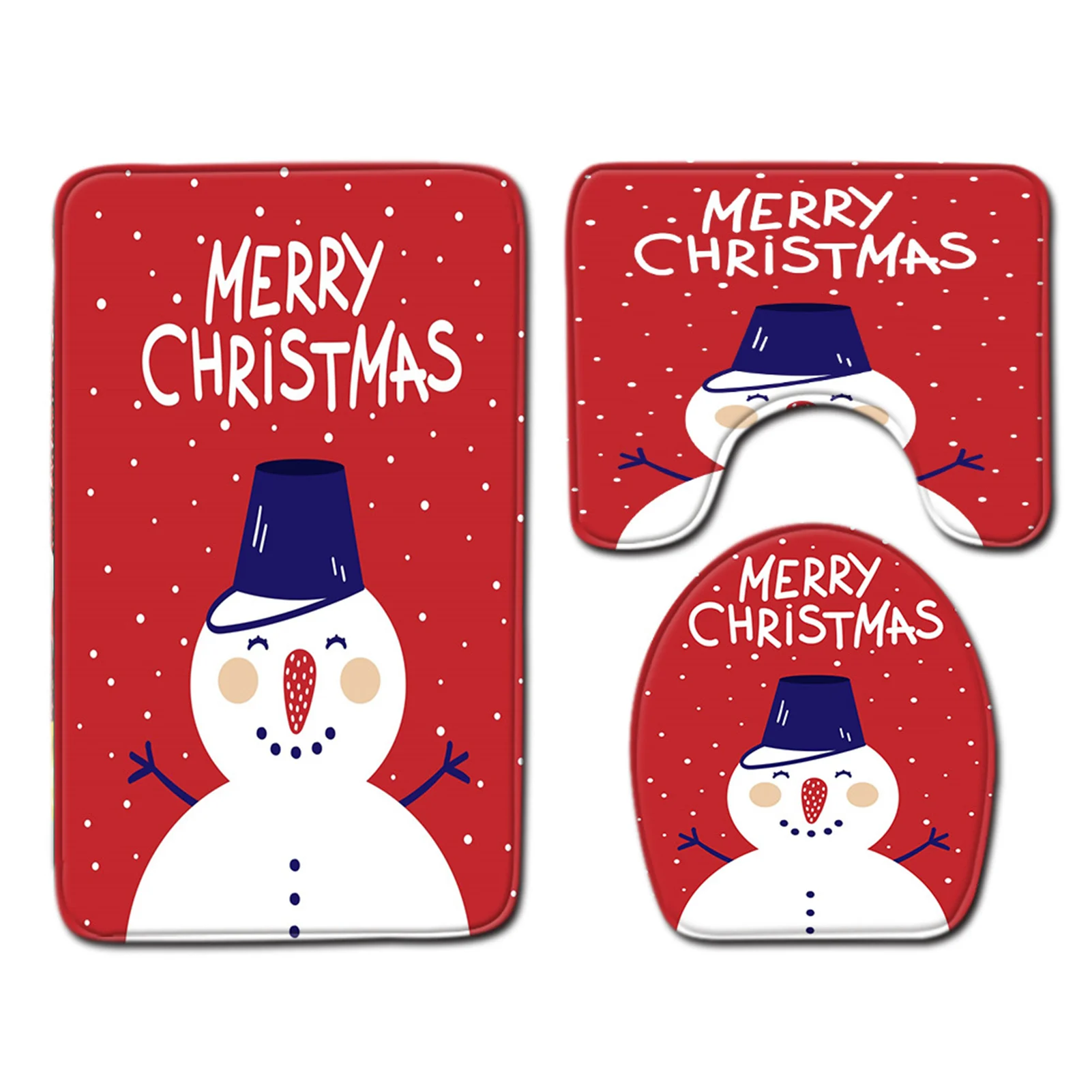 

3pcs/set Bathroom Santa Claus Rug Sets Lovely High Quality Soft Touch Mat for Bathroom Kitchen Living Hallway gass