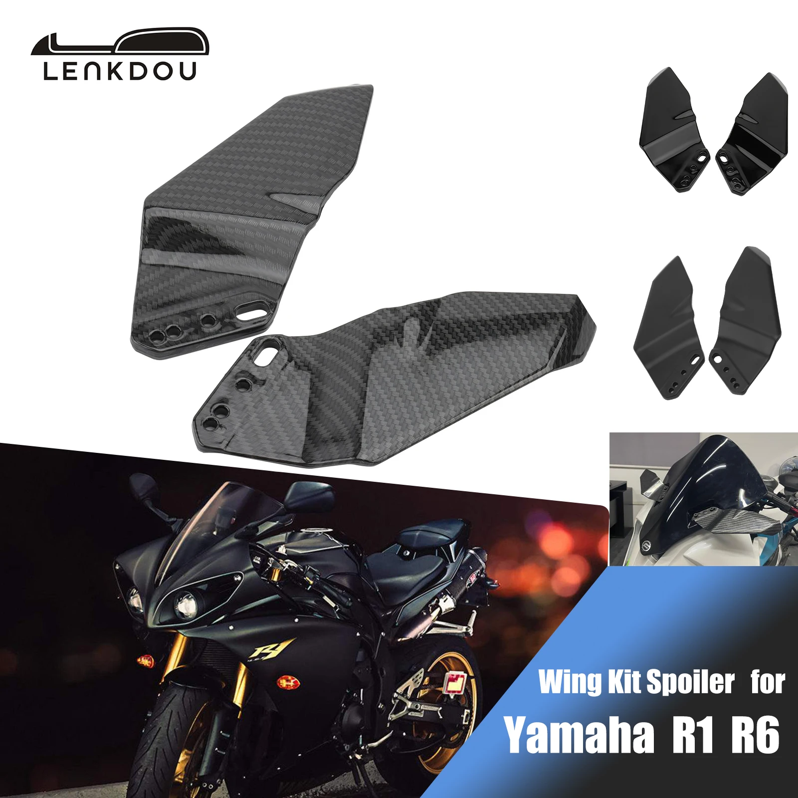 

Мотоциклетные аксессуары, комплект аэродинамических крыльев с боковыми крыльями, спойлер, обтекатель для YAMAHA YZF R1 R6 R15 R25 R125 для KAWASAKI NINJA300