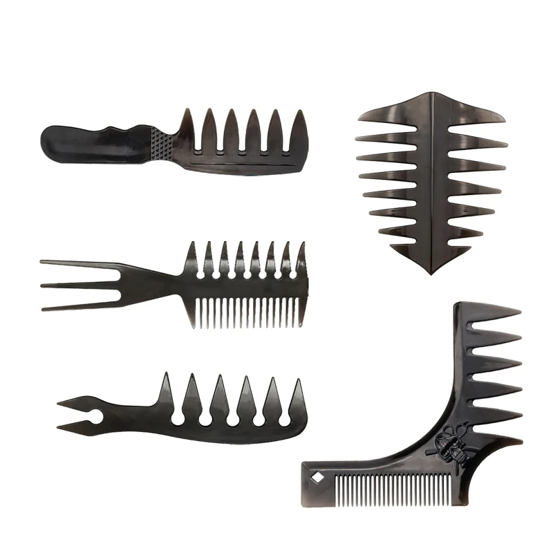 

5pcs Men's Oil Head Comb Anti Static Wide Teeth Combs Professional Hair Styling Tool for Hairdresser Salon Home Use P8DD