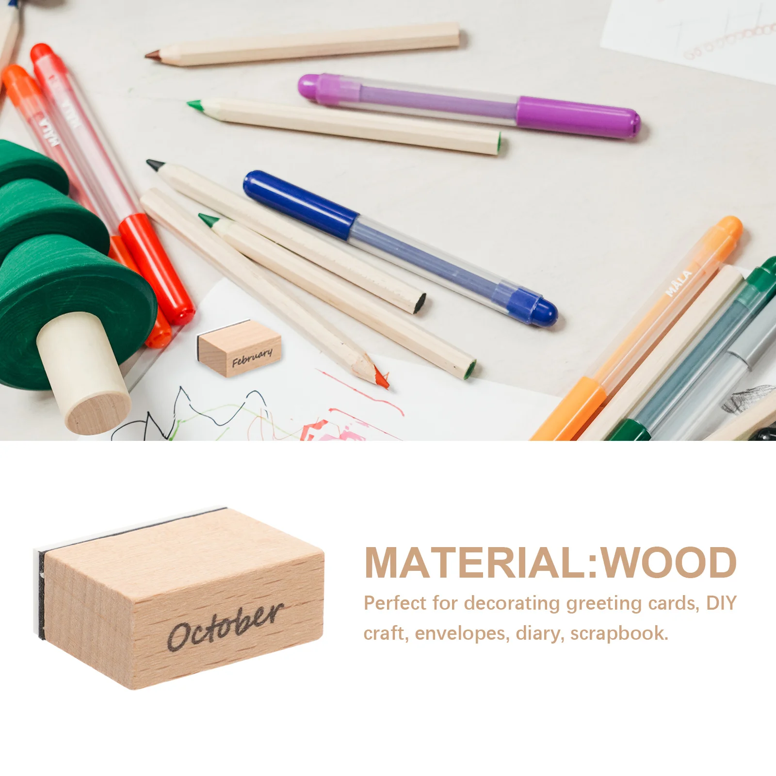 Деревянный набор штампов декоративные штампы ручной работы с арабскими цифрами