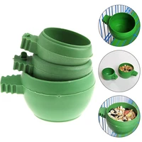 new bird parrot pigeons hamster pet cage aviary water food bowl feeder plastic round water cup hanging drinking feeding bowl