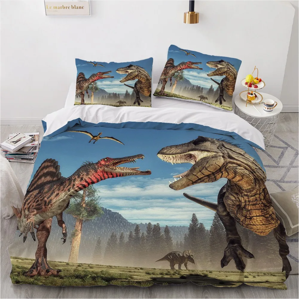 

Комплект постельного белья с 3D цифровыми динозаврами, размеры 220x240 см