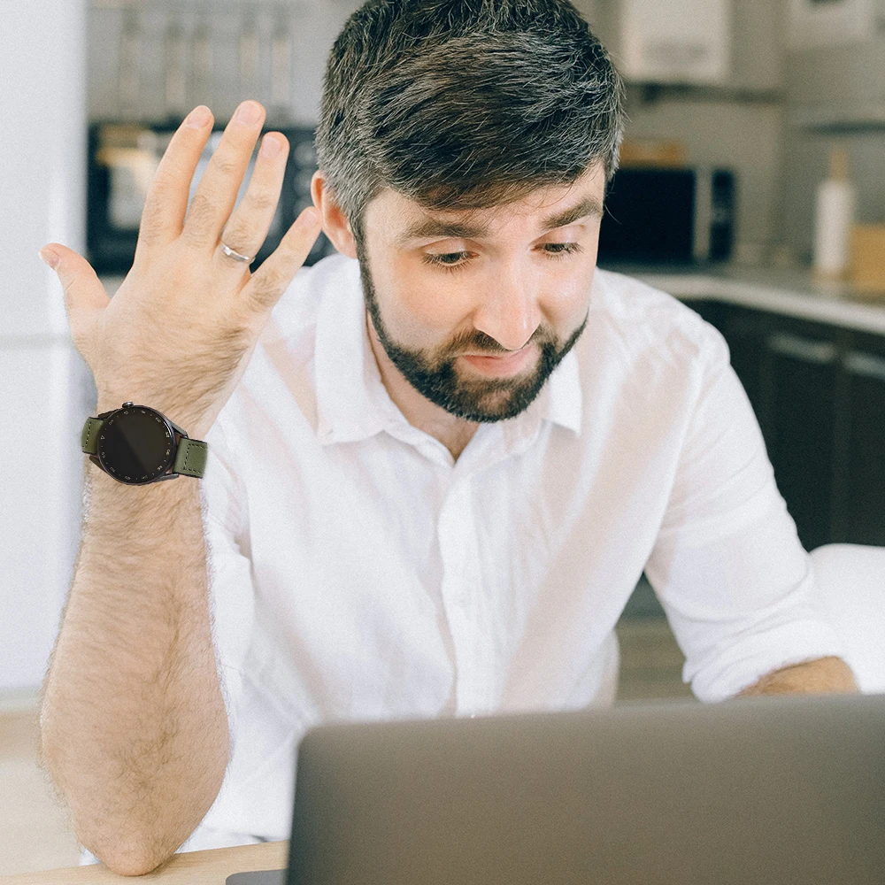 Кожаный силиконовый ремешок для часов Huawei GT 4 3 Pro 2 46 мм с магнитной пряжкой