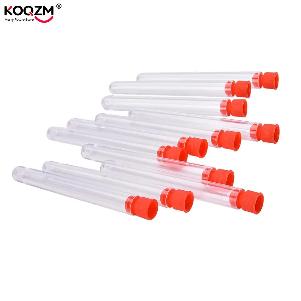 Прозрачные пластиковые пробирки с заглушками 10 шт. школьные лабораторные