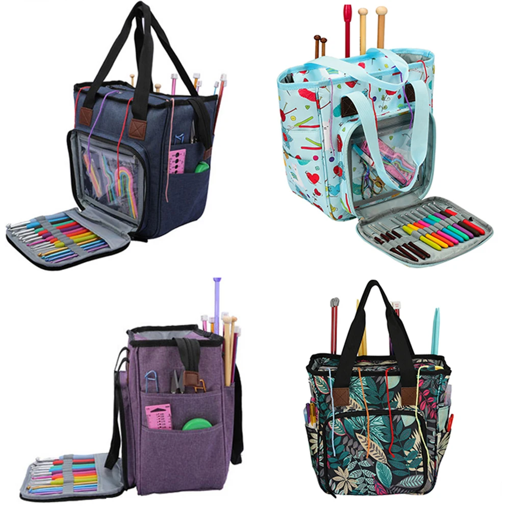 

Empty Knitting Storage Bag Crochet Bag For Crochet Hook Sewing Tools Knitting Needles And DIY Needle Arts Craft Yarn Bag