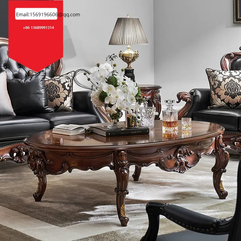 

Сделанный на заказ Американский Ретро Старый Овальный домашний качественный изогнутый кофейный столик из массива дерева вилла