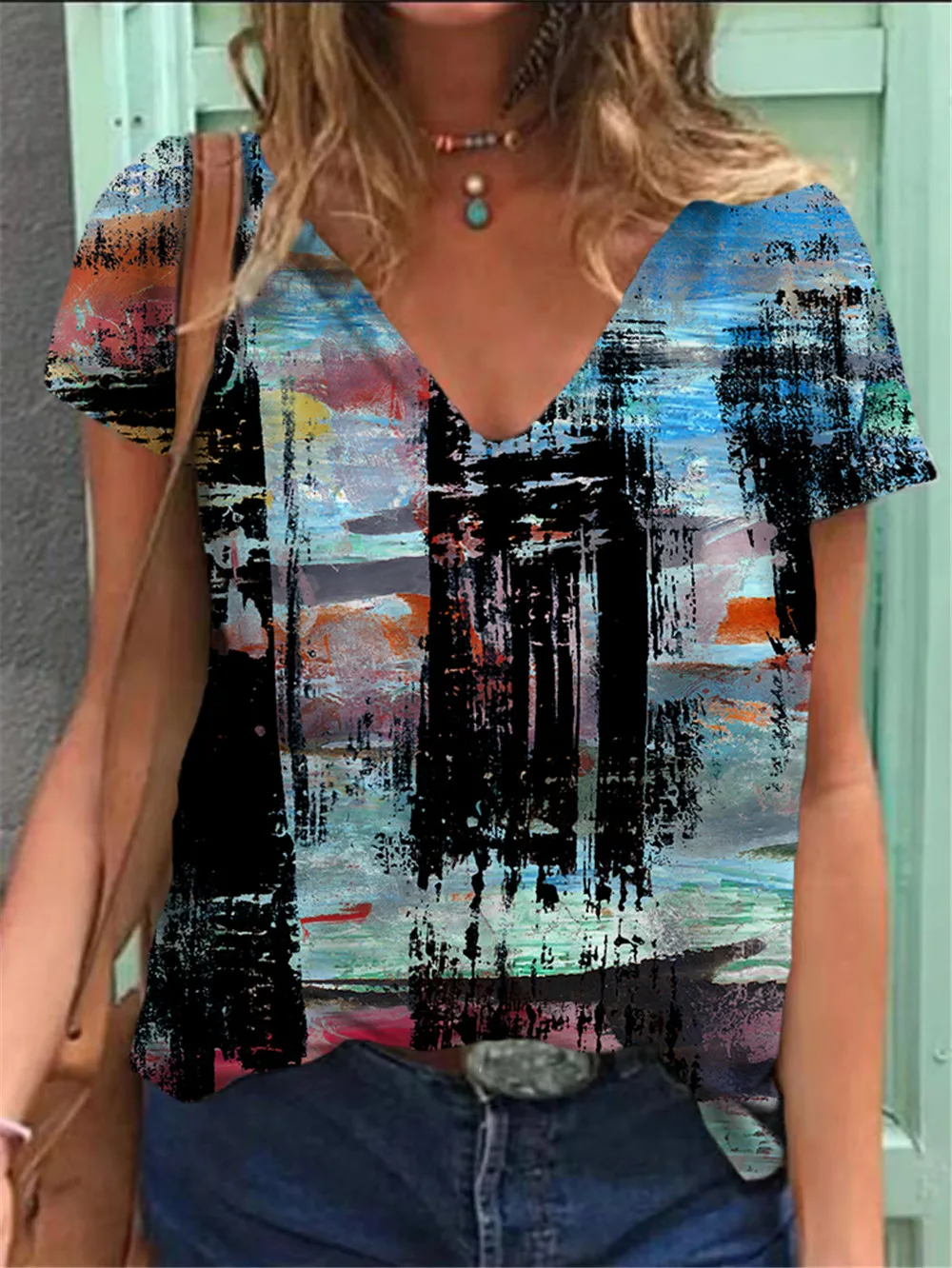 

Women Short Sleeves T-shirt Bottoming Shirt Round Neck or V Neck Shirt Black White Solid Color Top Homewear T-shirt