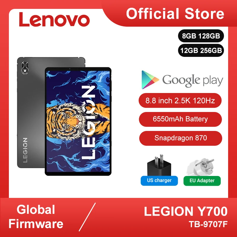 Global Firmware Lenovo LEGION Y700 8GB 128GB Gaming Tablet Legion 8.8 inch 6550mAh 45W Charging 2560*1600 One-handed Tablet
