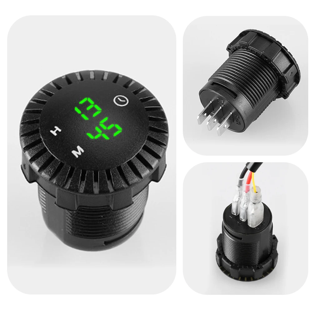 

Motorcycle Digital Clock Panel Waterproof Electronic Watch Clock Time LED Display Universal For 12V-24V Car Boat