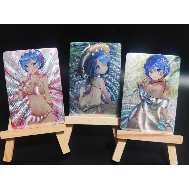 9 шт./компл. аниме флэш-карта Rem редкая карта Сексуальная Kawaii купальники карточки