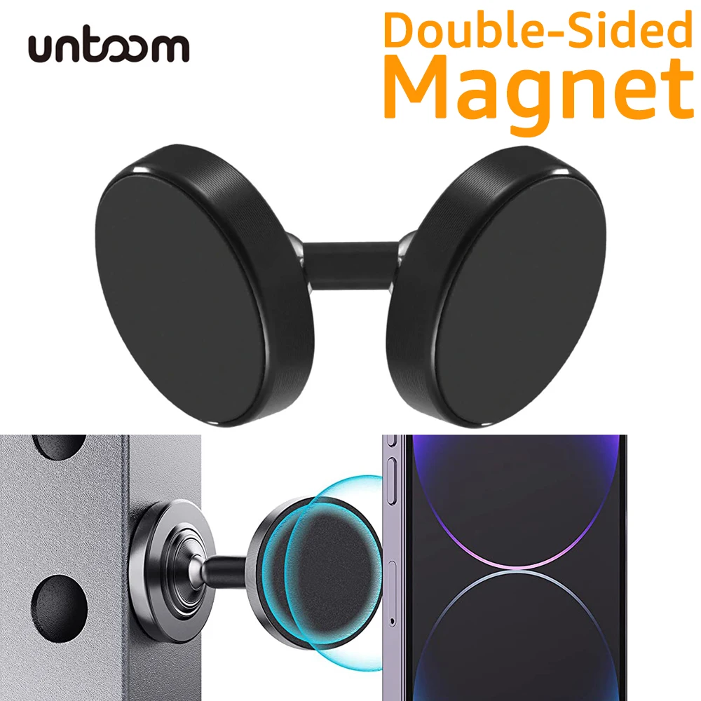 

Double-sided Magnetic Phone Holder For iPhone 14 13 Samsung Xiaomi Dual Magnet Phone Mount Stand for Gym Kitchen Metal Surface