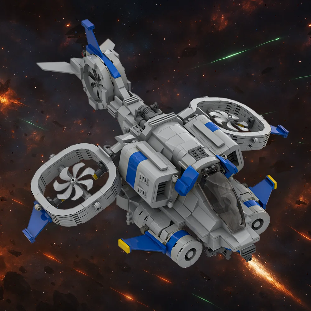 Фото Конструктор Gobricks MOC Starcrafted II: Истребитель Банши, популярная модель из строительных блоков, игрушка для сборки, подарок для детей №2