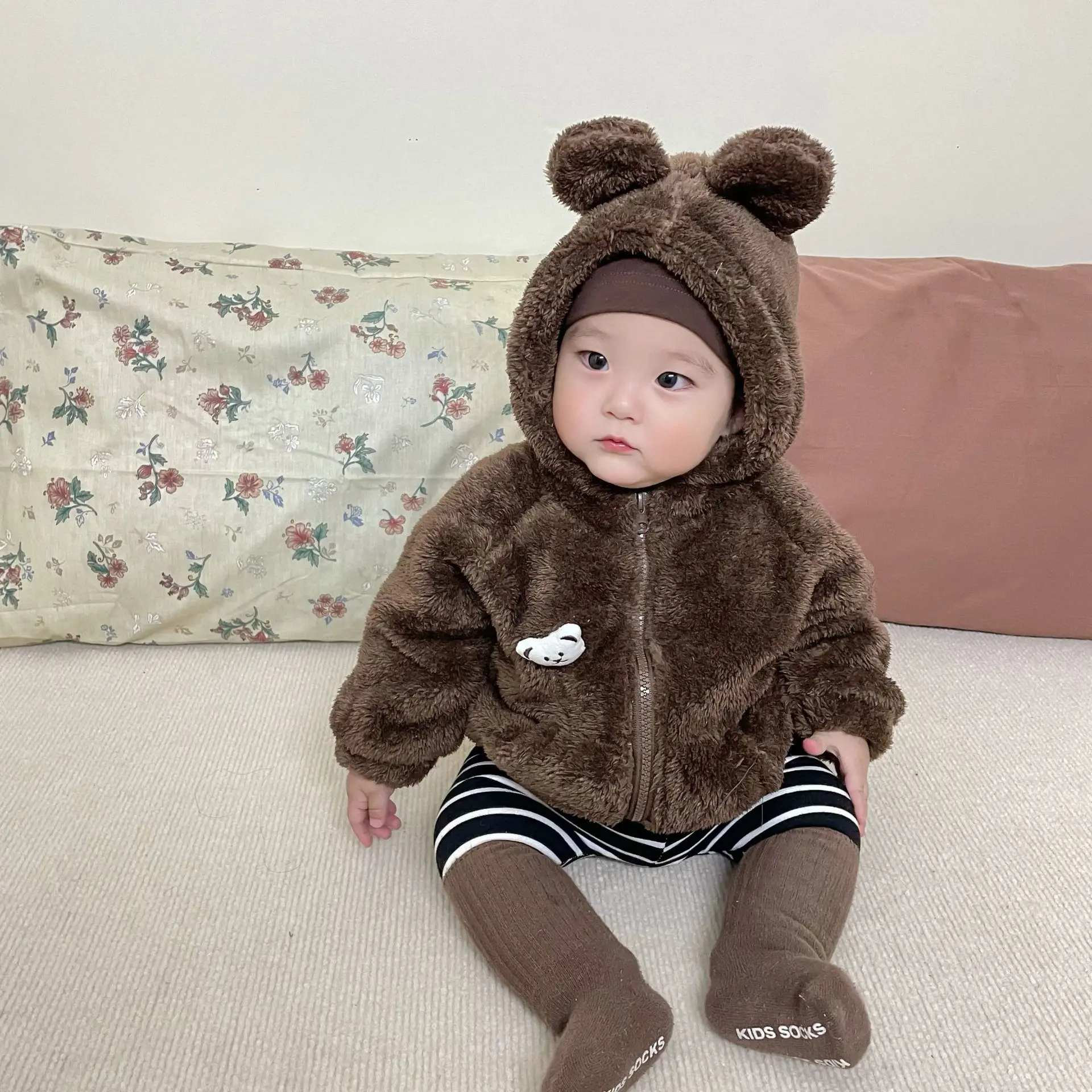 Детское пальто: Стиль Осень-зима толстый топ с капюшоном для зарубежных детей