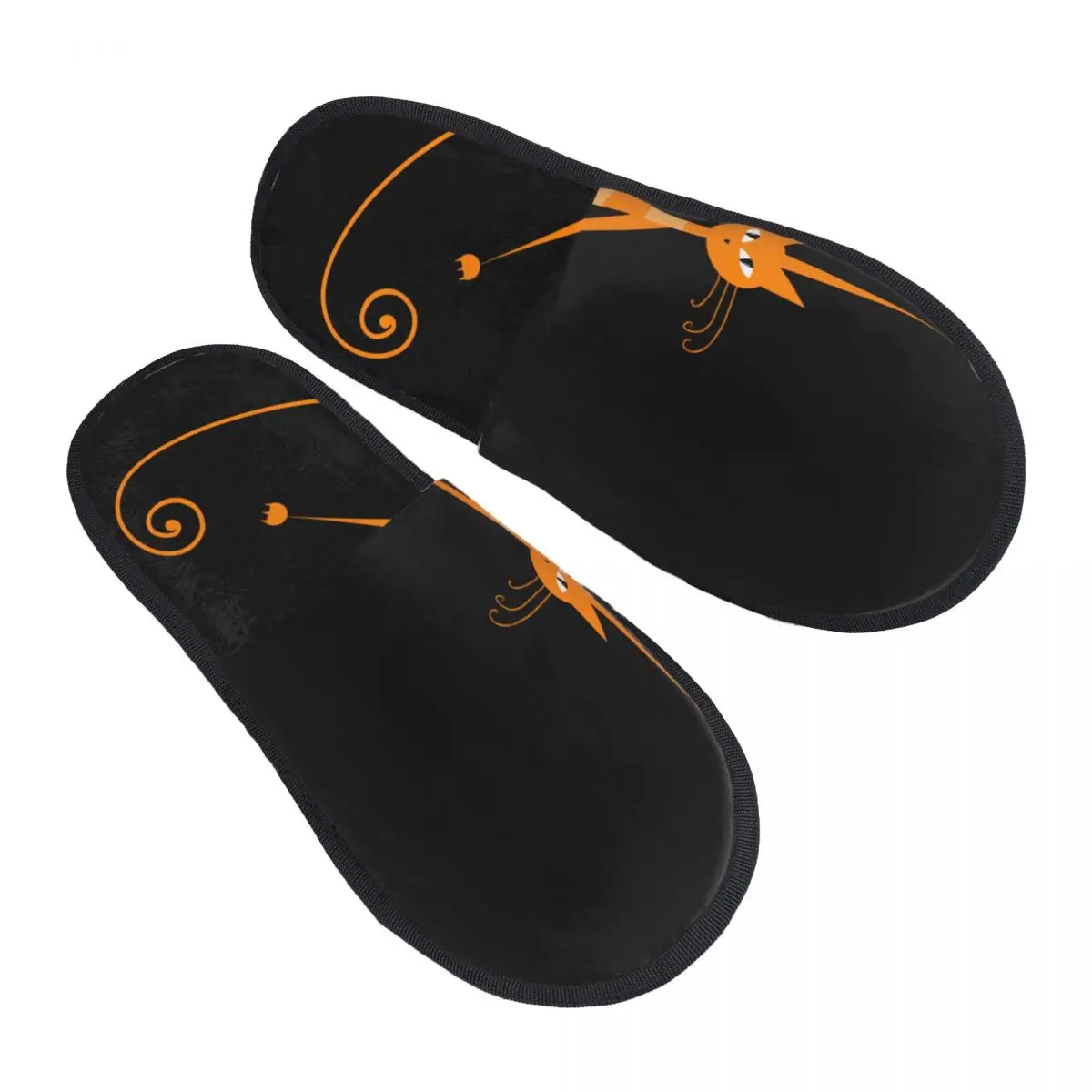 

Winter Women Men Non-Slip Flat Slippers Cute Cat Indoor Fur Soft Warm Shoes