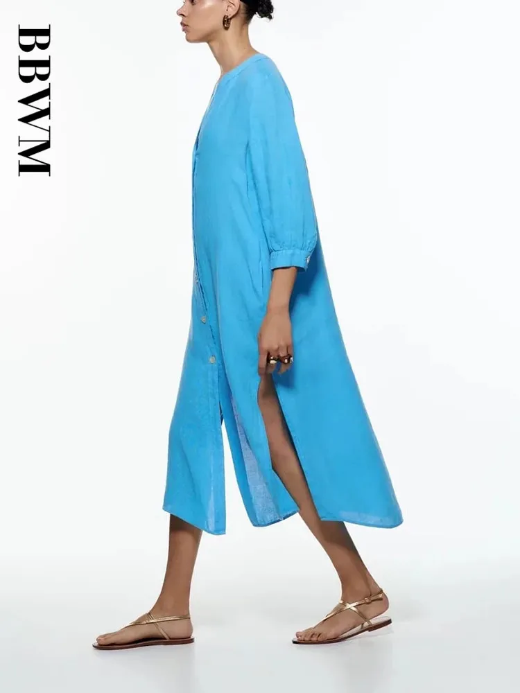 Женское однотонное однобортное платье-рубашка элегантное праздничное платье с