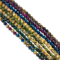 natural stone beads round faceted colorful tigers eye loose beads jewelry making diy bracelet necklace pendant accessory 8 mm