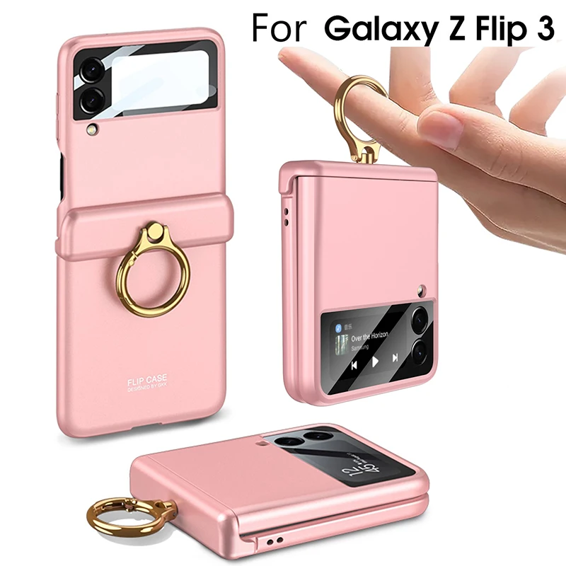 

For Samsung Galaxy Z Flip 3 5G Magnetic Case Phone Case Ring Holder Hard Armor Shockproof Stand Cover Capa for Samsung Z Flip3