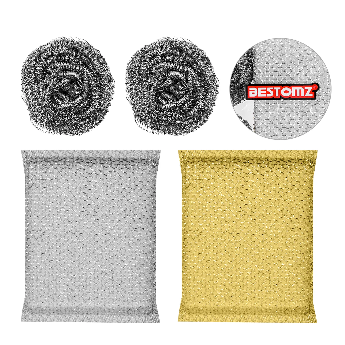BESTOMZ 2 губки и стальные шерсти Щетка для кастрюль Губка мытья посуды Набор скрабов
