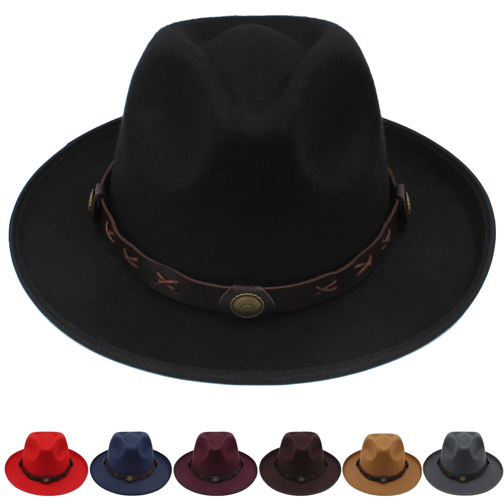 

Панама шерстяная с широкими полями для мужчин и женщин, Классическая Ретро вечерние Па от солнца, для путешествий, в уличном стиле, размеры US...