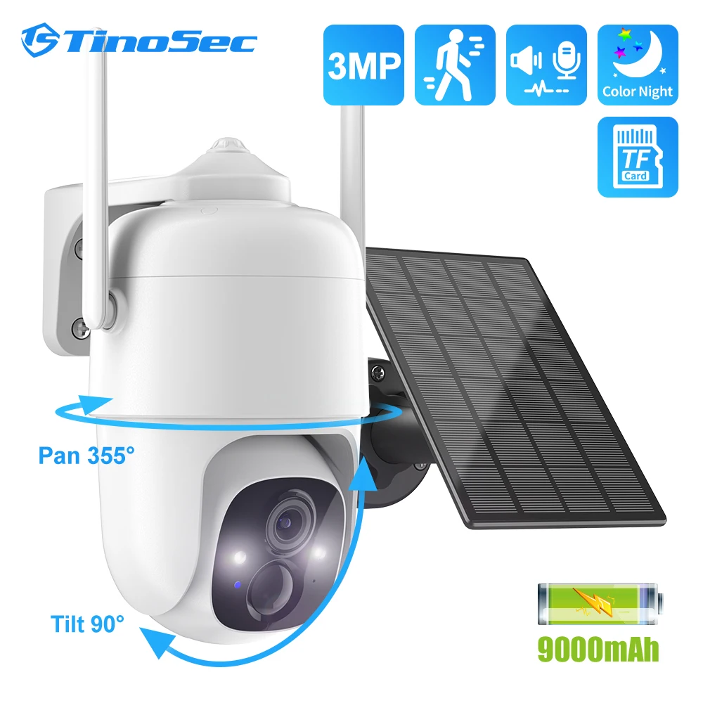 

Беспроводная камера на солнечной батарее TinoSec HD, 3 Мп, с функцией распознавания людей