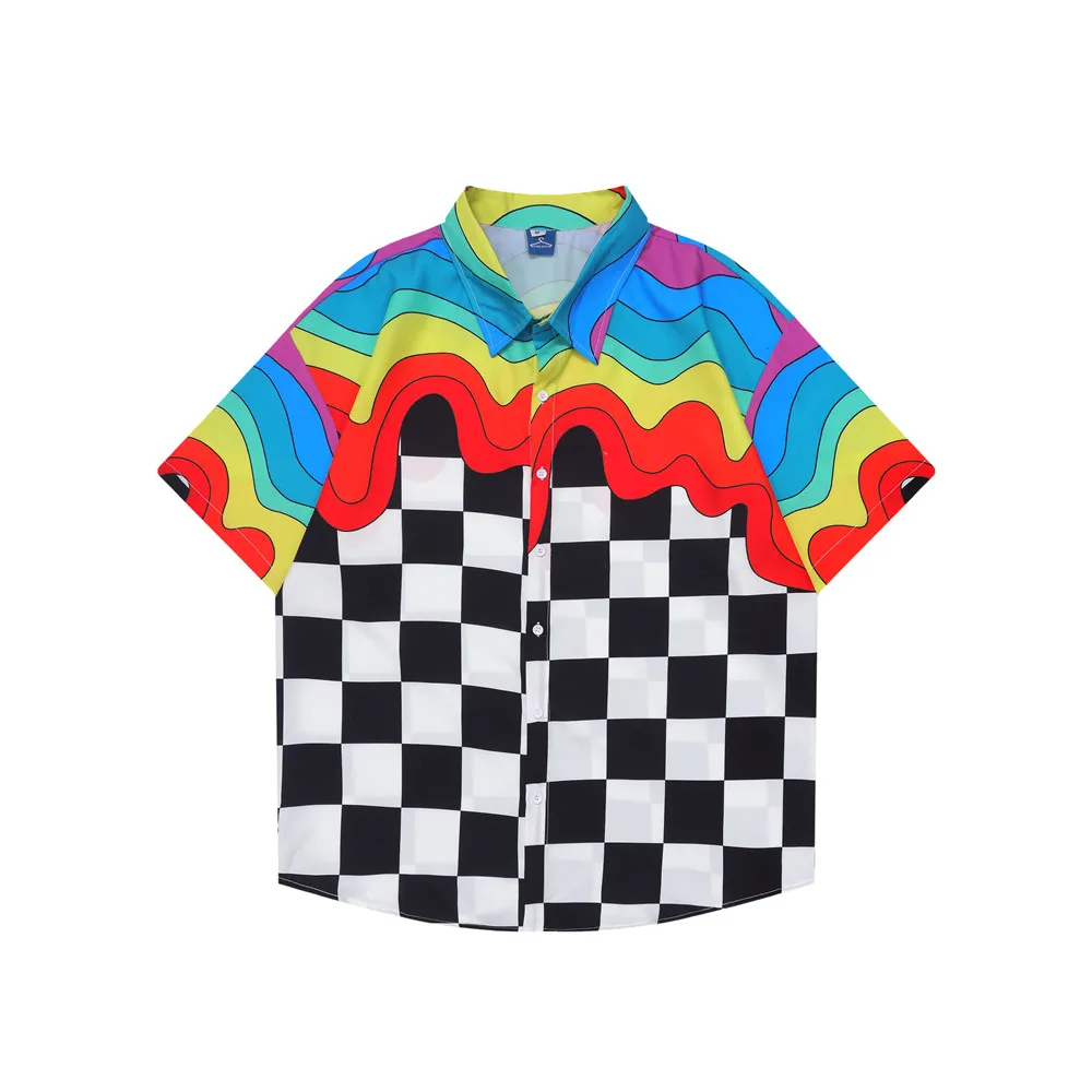 

OSCN7 Casual Printed Short Sleeve Shirt Men Street 2022 Hawaii Beach Oversize Women Fashion Harujuku Shirts for Men 5282