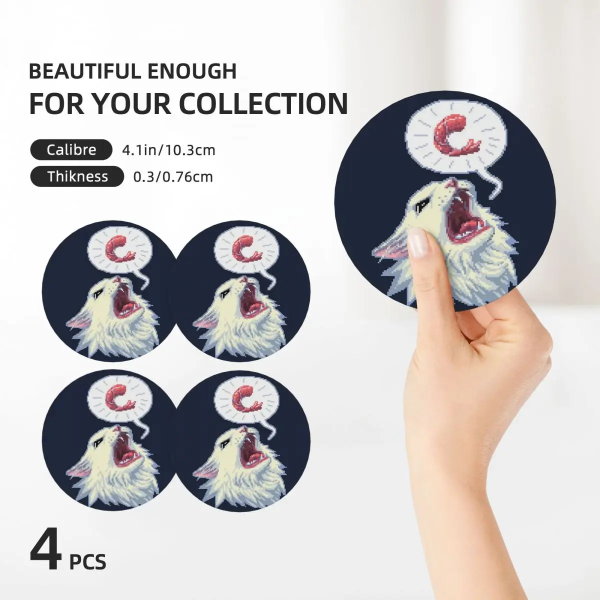 Керамические подставки Shrimpin Thurston The Cat (4 шт.)