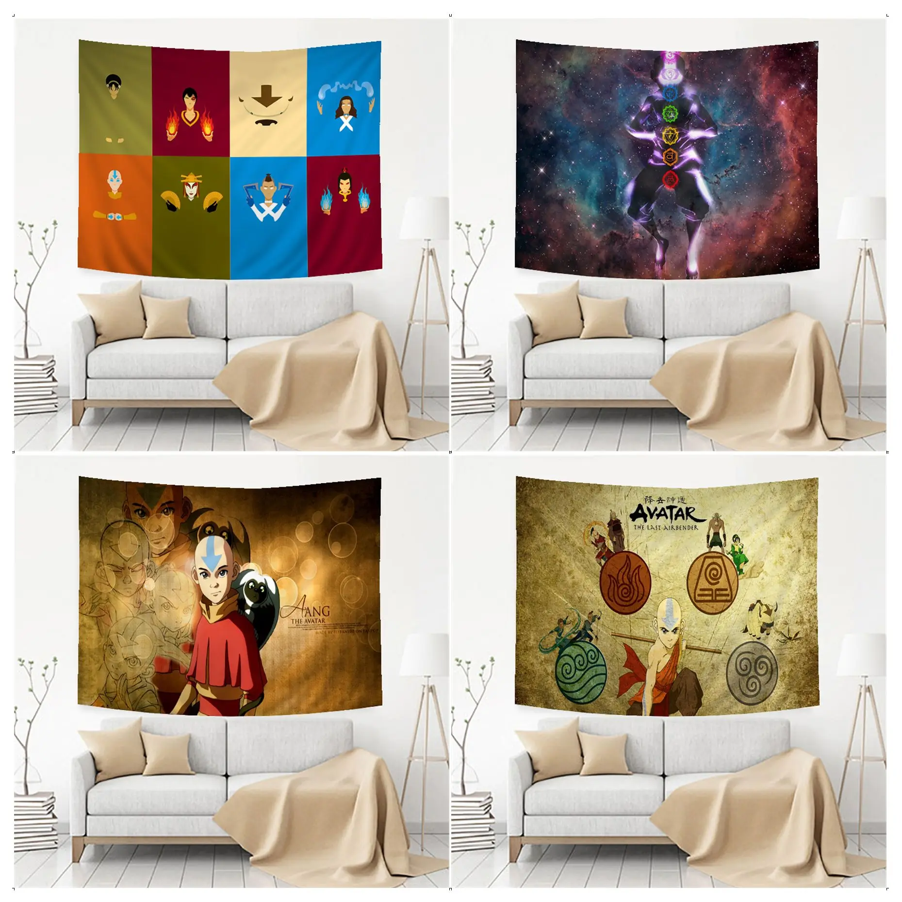 

Avatar The Last Airbender Anime Tapestry Home Decoration Hippie Bohemian Decoration Divination Wall Art Decor