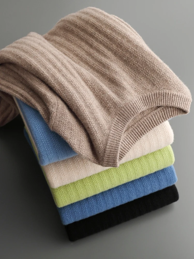 Мужской пуловер из 100% мериносовой шерсти осень-зима толстый теплый кашемировый