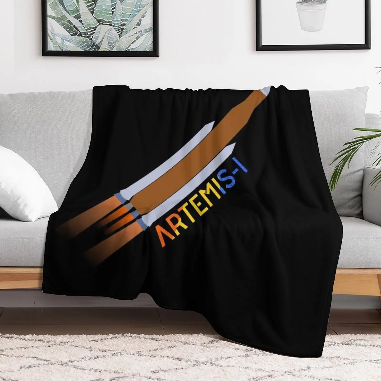 Artemis / 1 SLS - The Moon Rocket (Black Edition) Плед Одеяло Shaggy Luxury St Heavy to Sleep Одеяла