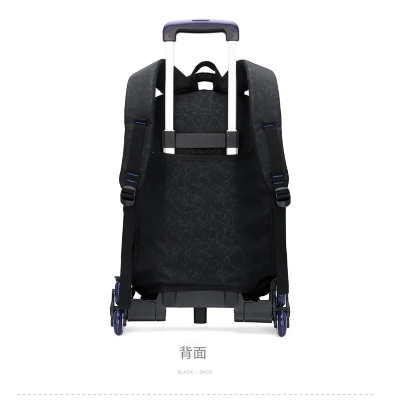 Dropshipping Grades 4-9 Kids Trolley Schoolbag with Wheels Waterproof Removable Children School Bags School Rolling Backpack Bag