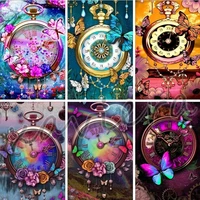 diy 5d butterfly clock diamond painting abstract fantasy landscape full drill embroidery rhinestone mosaic cross stitch kits