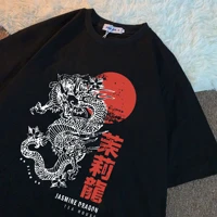gothic dragon print tshirt unisex short sleeve oversized t shirt 2022 new womens t shirt harajuku dragon y2k streetwear tops