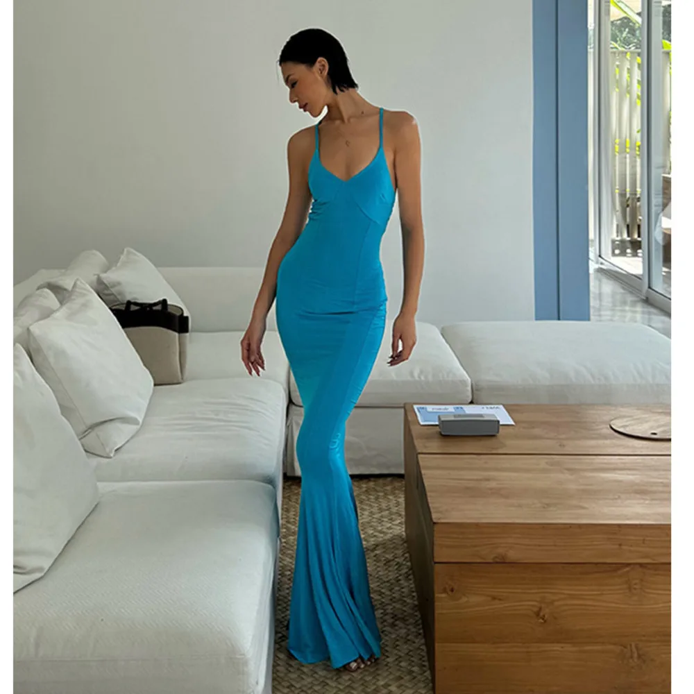 VanessaLab 2024 новая летняя модальная майка рыбий хвост со скрещенной спиной и длинной