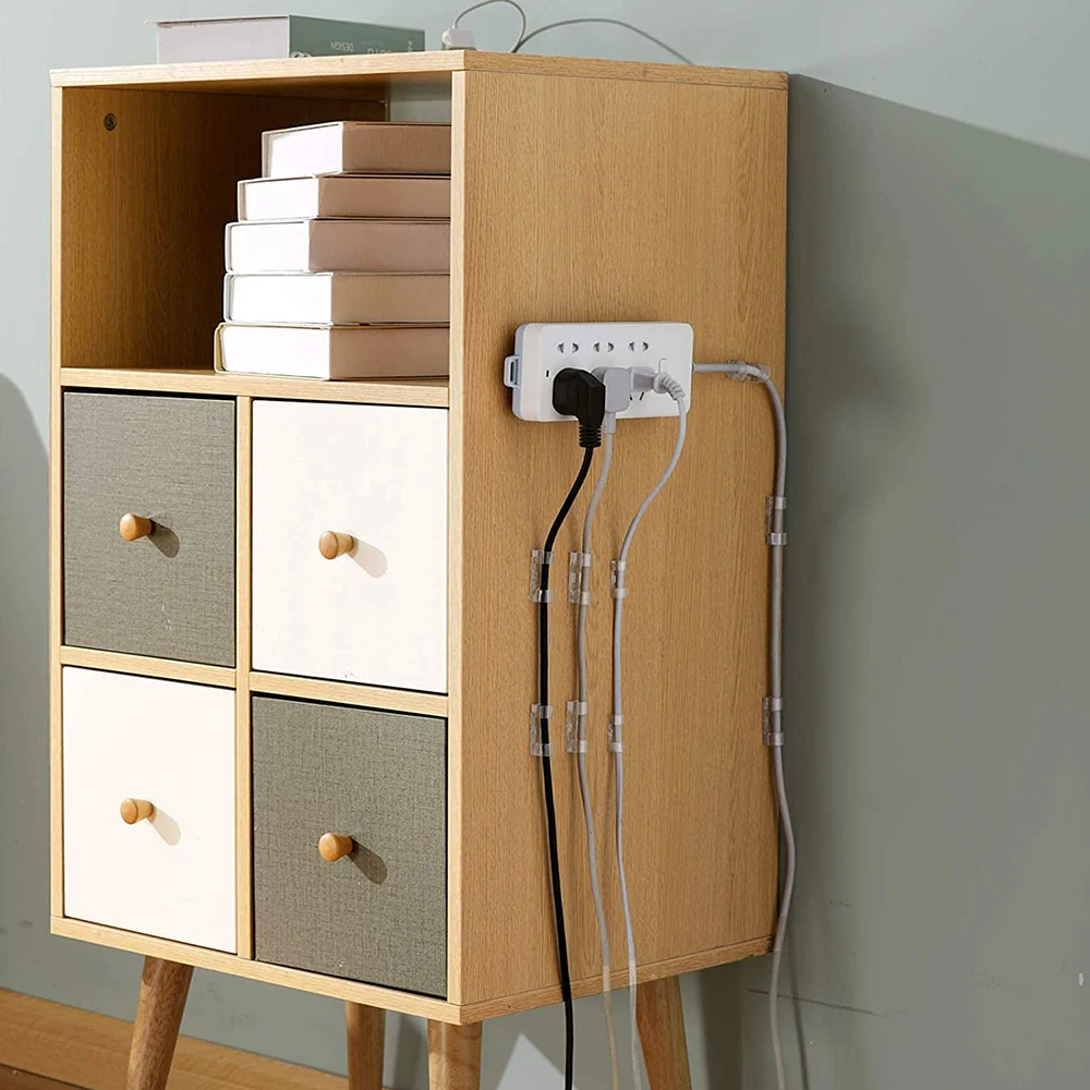 Клипсы для кабелей органайзер самоклеящиеся держатель проводов для упорядочивания шнуров на телевизоре, компьютере, дома или в офисе