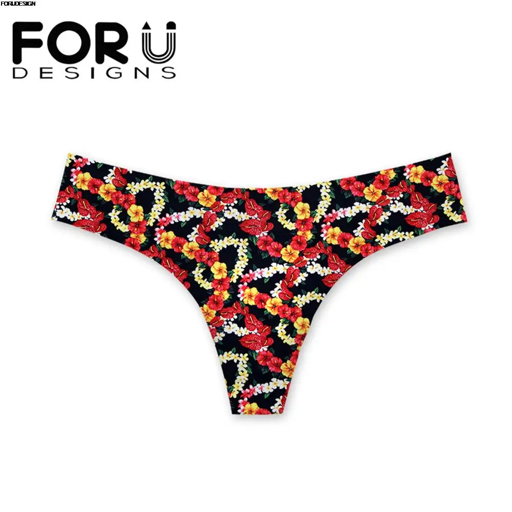 

FORUDESIGNS 2021 Flowers Style Women Panties Thongs G-string Underwear Soft Lingerie Briefs For Ladies Girls Bielizna Damska