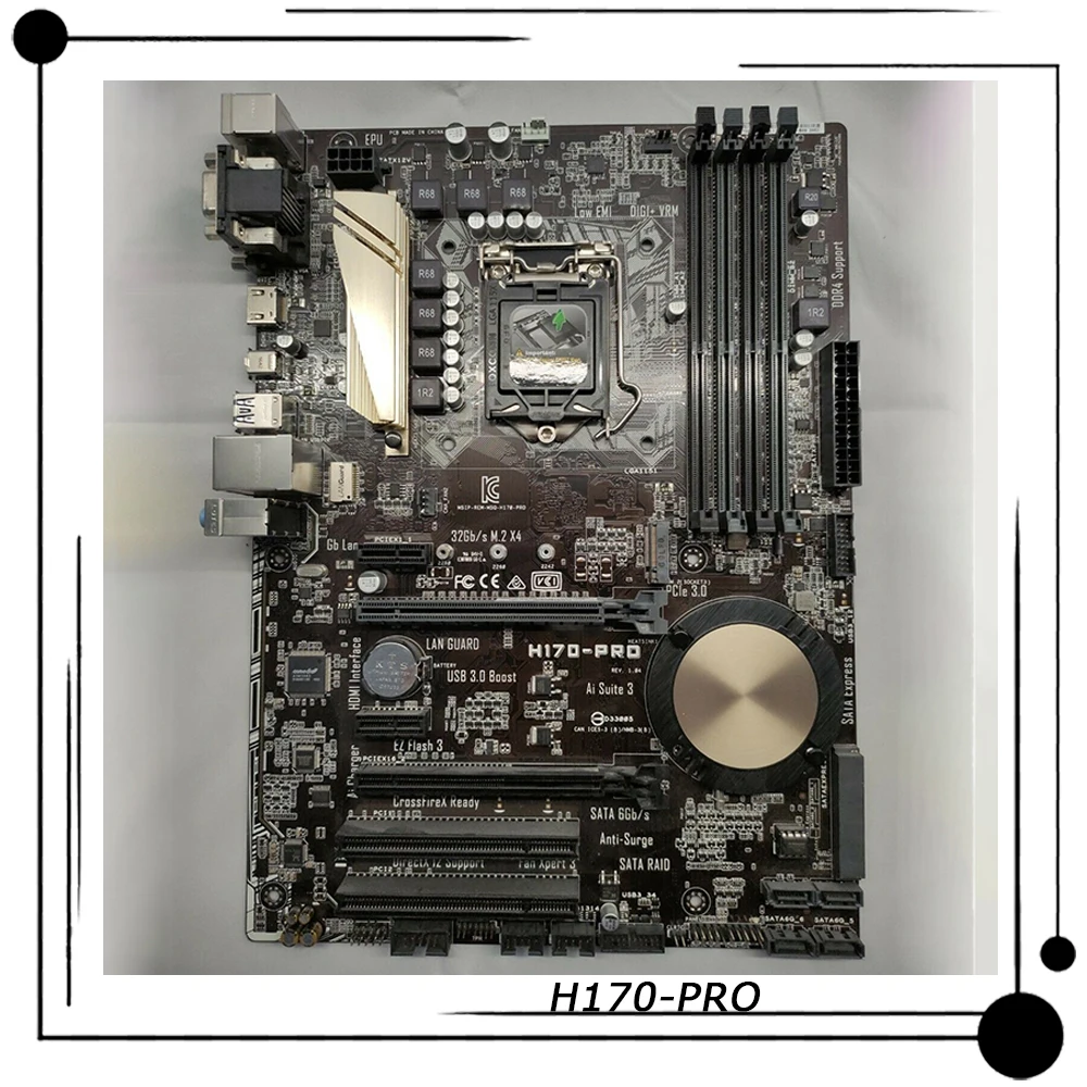 

H170-PRO для ASUS ATX настольная Материнская плата Intel Z170 LGA 1151 поддержка 6-го поколения Core i7/i5/i3/Pentium/Celeron идеальное тестирование