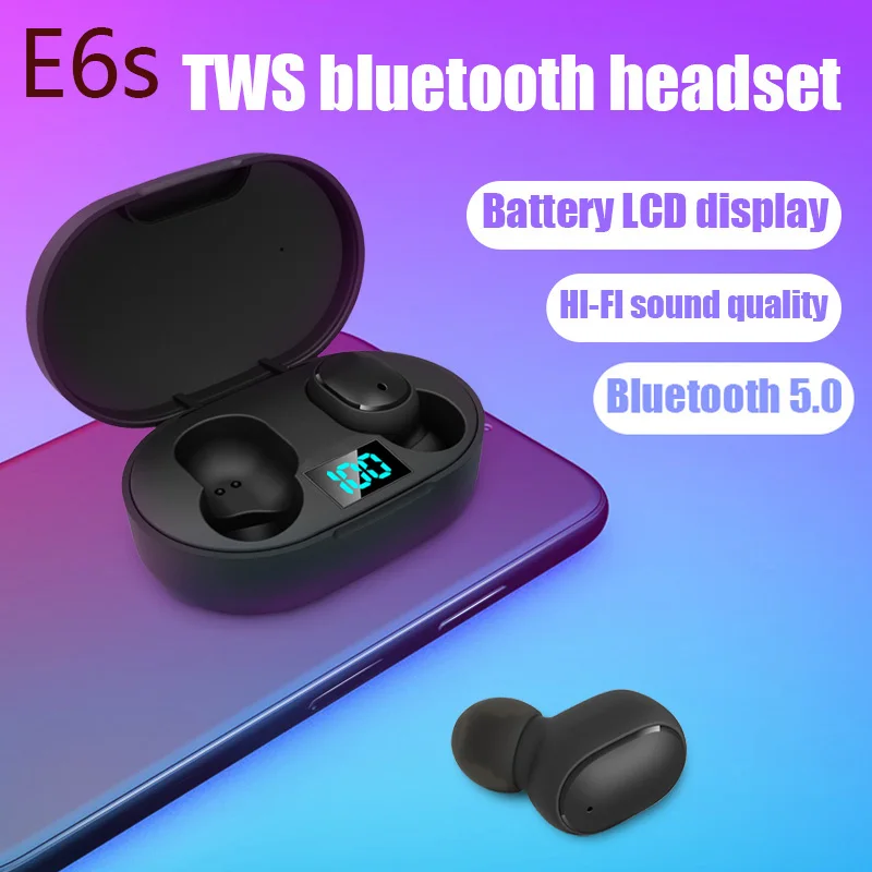 

E6S TWS Wireless Headsets Bluetooth Earbuds Noise Cancelling Headsets Mini Sports Stereo A6 Lite Headsets For Smartphone PK i7S