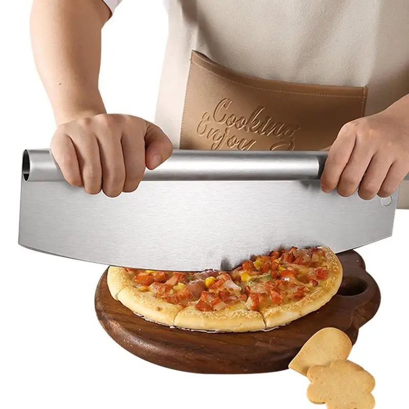 

Pizza Slicer Cutter Commercial Pizza Cutter High Hardness Stainless Cutting Rocker With Protective Cover For Not Easy To Bend
