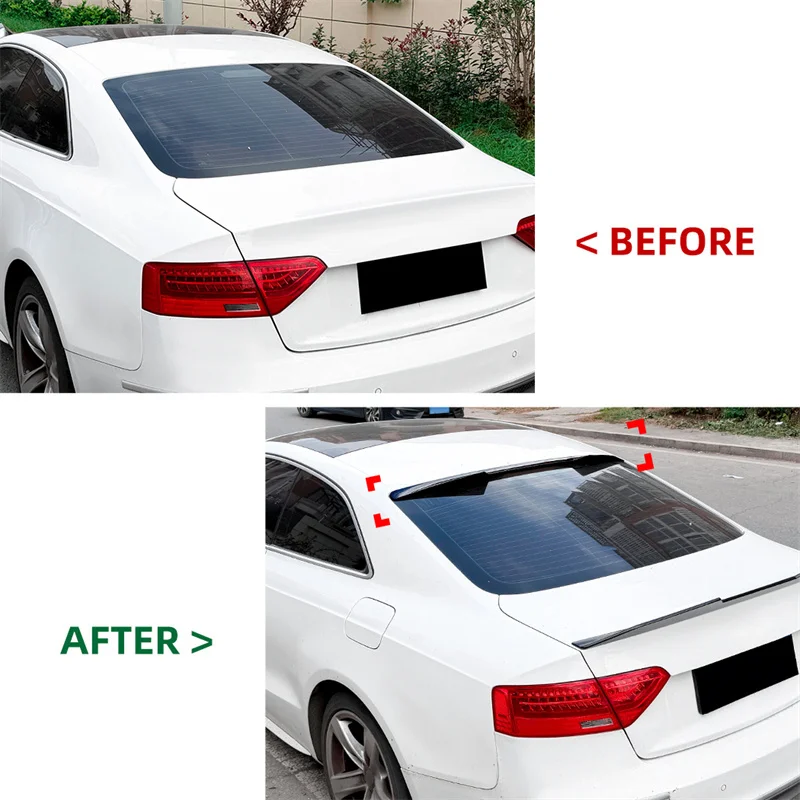 Фото Для Audi A5 8T Coupe 2-дверный 2007-2016 Автомобильный задний багажник, багажник, спойлер, крыло, задняя дверь, сплиттер, губа HIGH KICK DUCKBILL №2