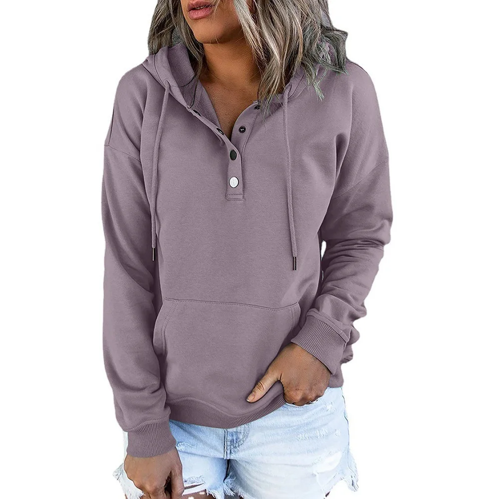 2022 Sexy Drawstring Hooded Sweatshirt Women Crop Jacket Casual Solid Long Sleeve Pocket Tops