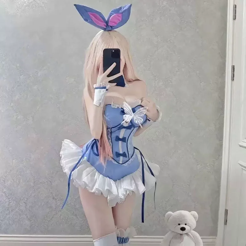 Фото My Dress-Up Darling Kitagawa Marin Комплект нижнего белья Blue Bunny Girl Marin Kitagawa Bunny Ear Косплей Костюм Con Outfit №3