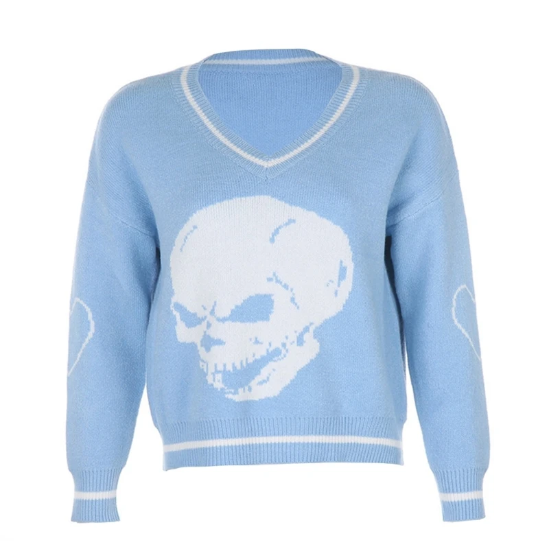 

Женский вязаный свитер с длинным рукавом и V-образным вырезом