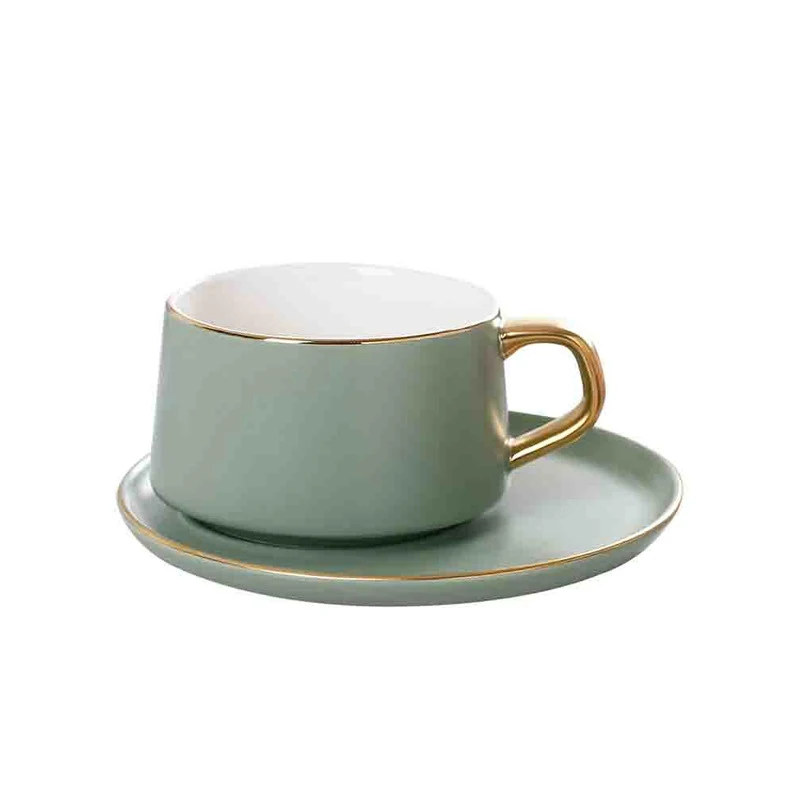 

Nordic Luxury Cup Simple Handmade Ceramic High Quality Spoon Holder Traditional Cup Saucer Vintage Xicara Home Drinkware DB60BD