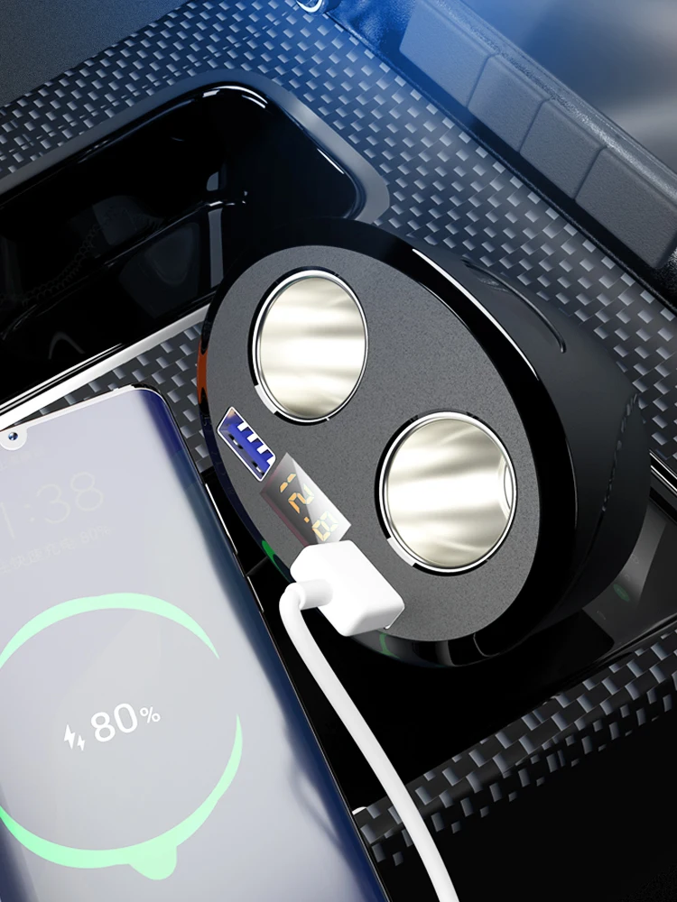 

Car charger / fast charging cigarette lighter / one to two conversion plug / USB mobile phone flash charging