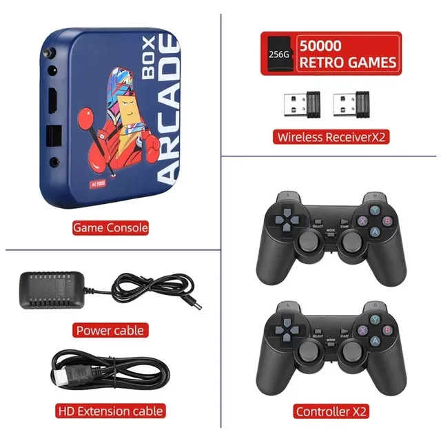 

Портативная игровая консоль Box для PSP/PS1/DC/Naomi/NEOGEO Classic, ретро 50000 игр, дисплей 4K HD, монитор проектора onTV