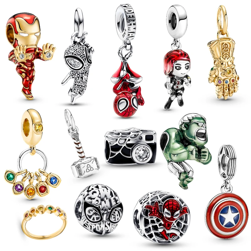 

100% 925 Sterling Silver Spider Super Hero Men Pendants Top Quality Original Charms Fit For Pandora Bracelet DIY Jewelry Making
