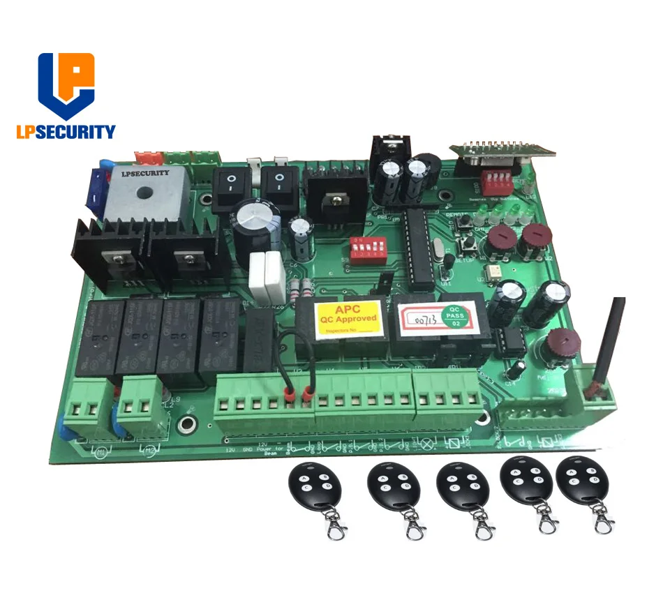 

DC 24V automatic dual swing gate control board con 4 transmitters