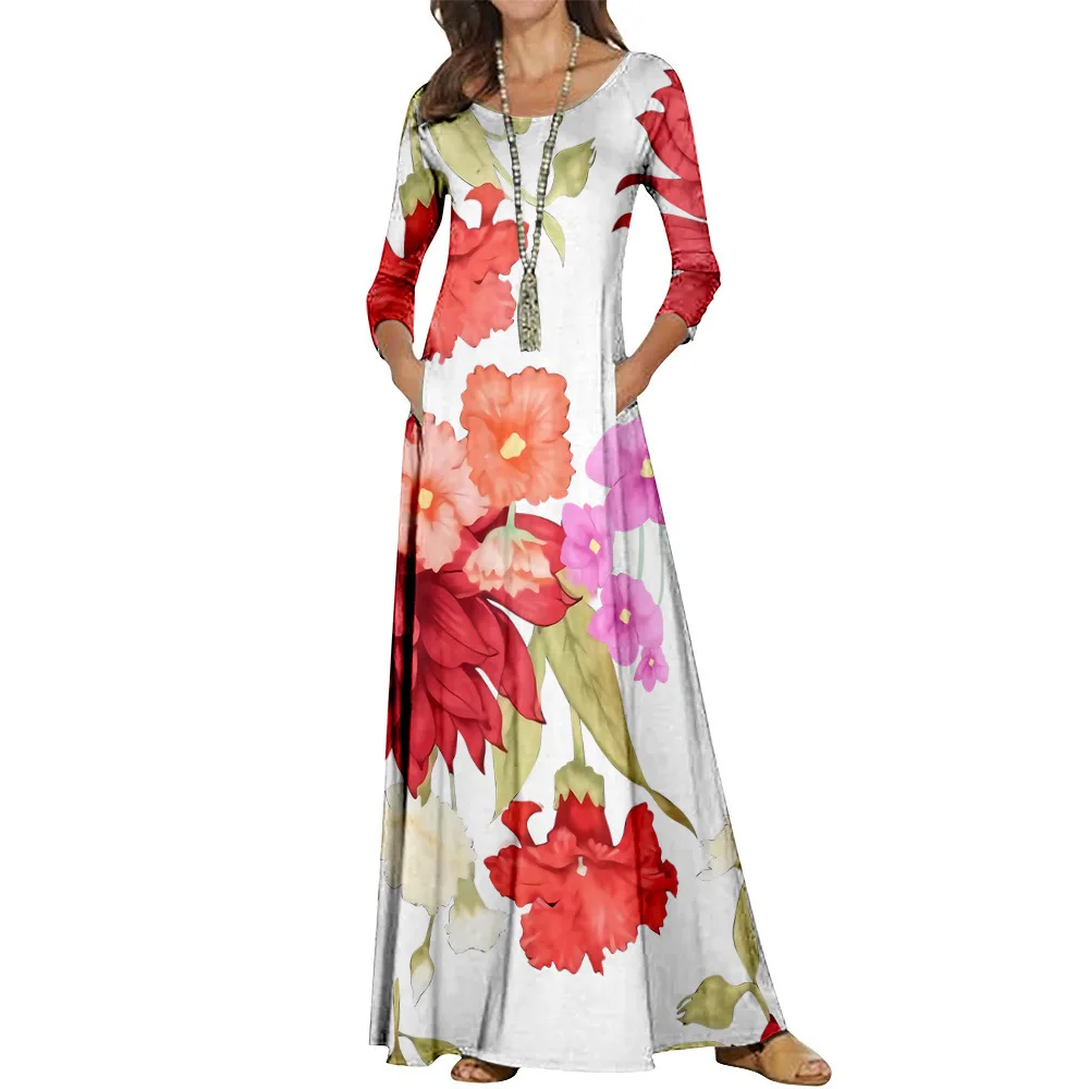 

Oil Painting Vintage Dress Personality O-Neck Female Retro Long Dress 2021 Hot Sale Harajuku Streetwear Girls Fashion Clothing