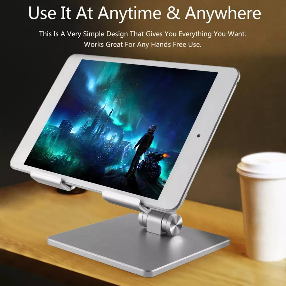 

NEW2023 Aluminum Tablet Stand Adjustable Stand Large Tablet Foldable Holder Dock For iPadPro 12.9 11 10.2 Air Mini